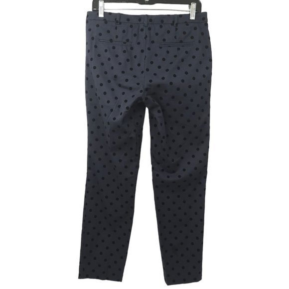 Cynthia Rowley Polka Dot Pants Womens Size 4 Low Rise Ankle Length Blue Black - Picture 2 of 11